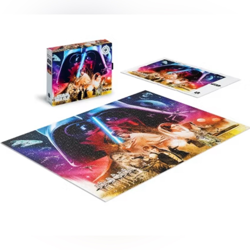 Star Wars Silver Select Edition 1000-Piece Buffalo Games Puzzle with Poster!